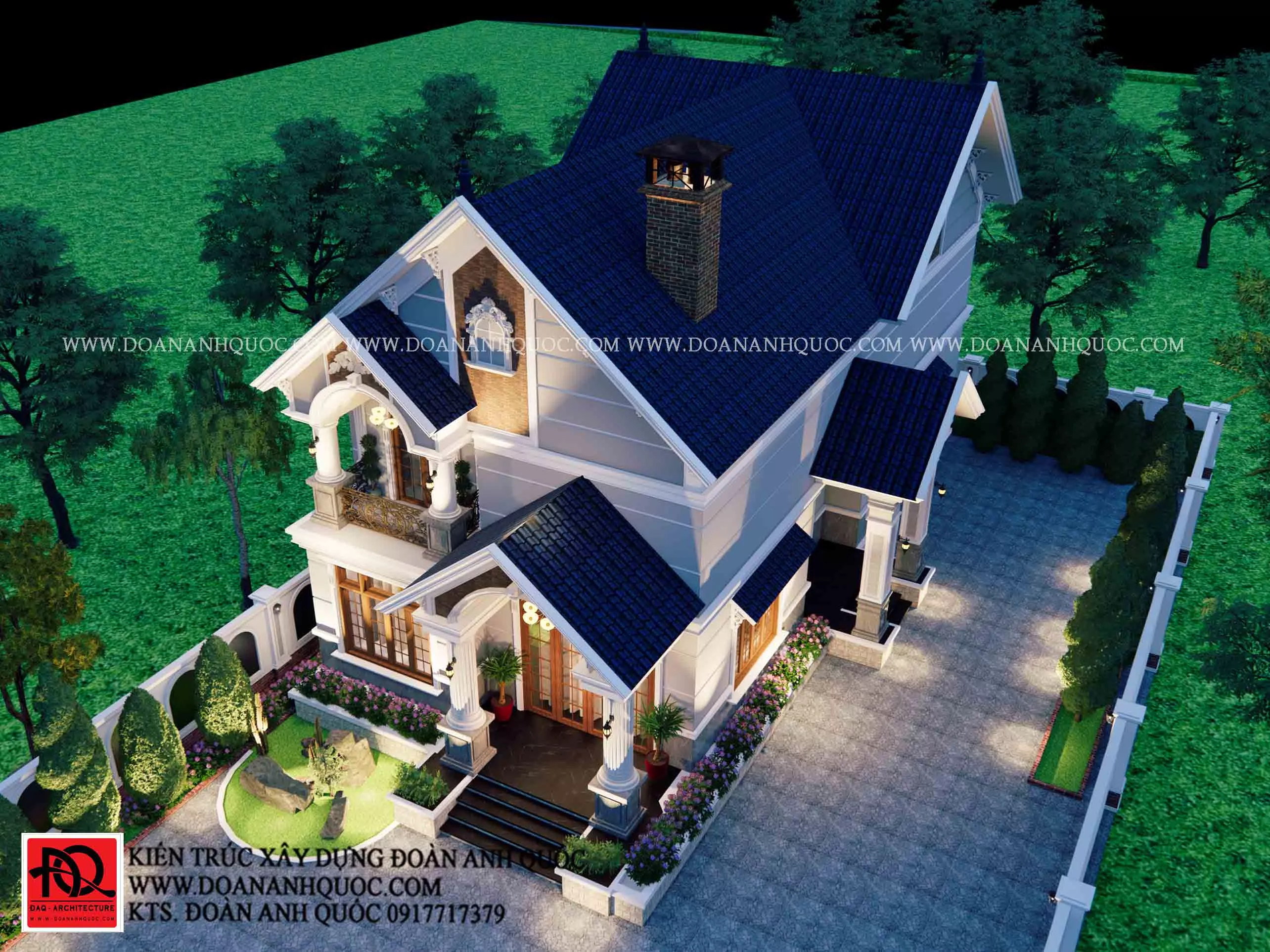 Thi công trọn gói nhà cấp 4 mái thái gác lửng 8x17m